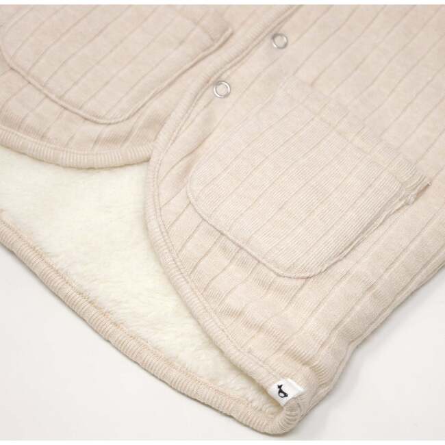 Wide Rib Sweater Knit Winter Snowdrift (Cream Lining), Vanilla Heather - Jackets - 3