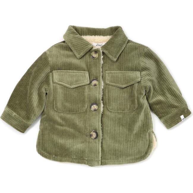 Corduroy with Biscuit Snowdrift Shacket, Moss