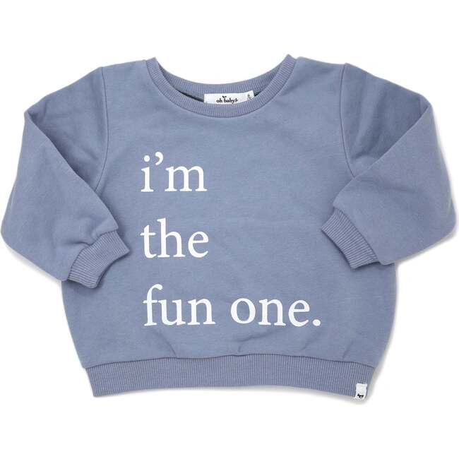 "i'm the fun one" Brooklyn Boxy Sweatshirt, Fog