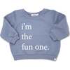 "i'm the fun one" Brooklyn Boxy Sweatshirt, Fog - Sweatshirts - 1 - thumbnail