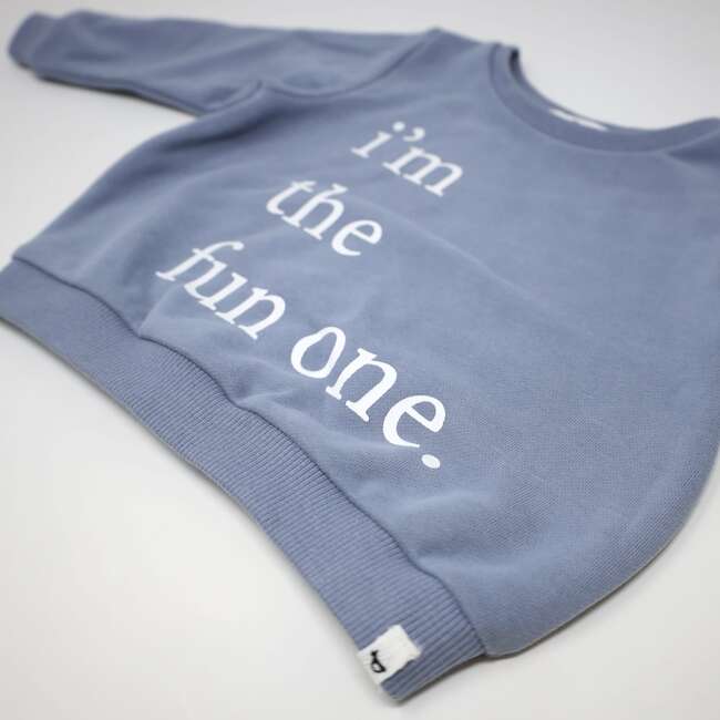 "i'm the fun one" Brooklyn Boxy Sweatshirt, Fog - Sweatshirts - 3