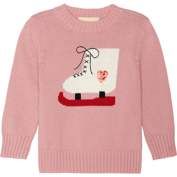 Knit Sequin Ice Skate Sweater, Pink Ellsworth + Ivey Sweaters