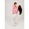 Chevron Knit Crew Neck Sweater, Pink - Sweaters - 2