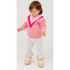 Chevron Knit Crew Neck Sweater, Pink - Sweaters - 3