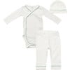 Organic Outfitting Piped Onesie, Pant & Beanie Bundle, Seafoam - Mixed Apparel Set - 1 - thumbnail