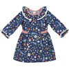 Liza Floral Print Ruffle Collar & Cuff Dress, Blue - Dresses - 1 - thumbnail