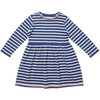 Marie Clare Striped Long Sleeve Dress, Marine - Dresses - 1 - thumbnail