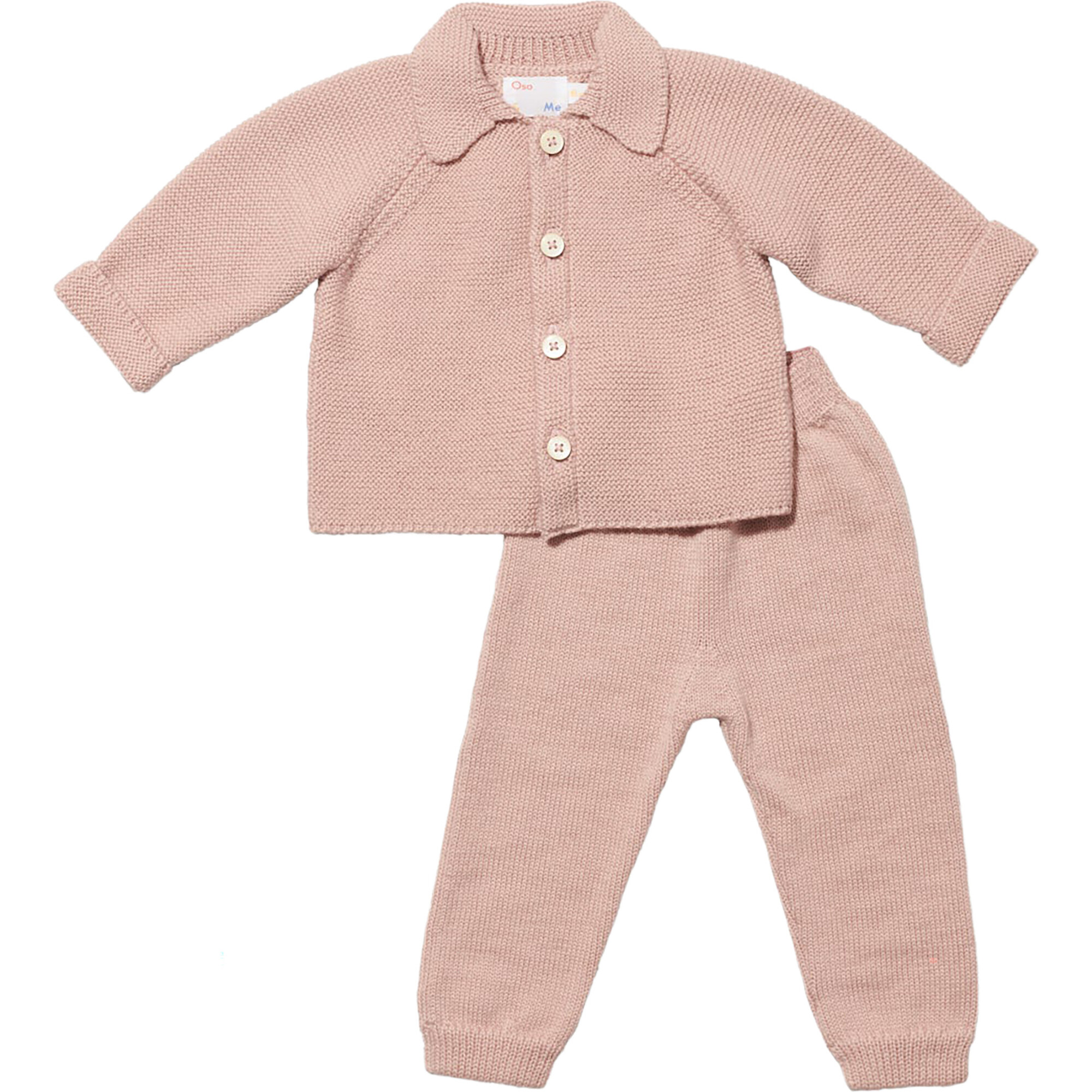 Knit Sweater Shirt & Pant Set Bundle, Pink - Sweaters - 1
