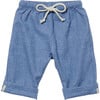 Bowie Baby Drawstring Pant, Blue Flannel - Pants - 1 - thumbnail