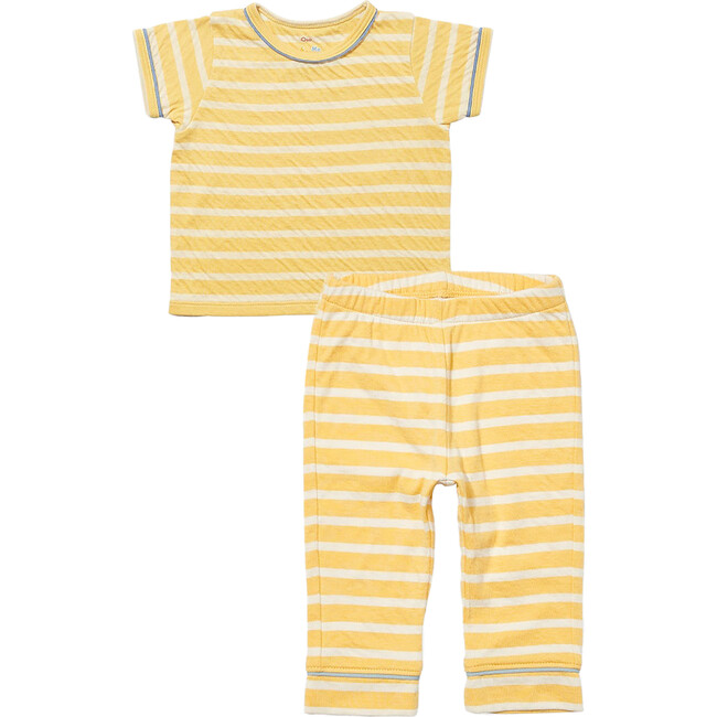 Striped Short Sleeve Tee & Pant Play Bundle, Yellow