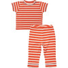 Striped Short Sleeve Tee & Pant Play Bundle, Red - Mixed Apparel Set - 1 - thumbnail