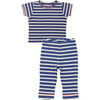 Striped Short Sleeve Tee & Pant Play Bundle, Marine - Mixed Apparel Set - 1 - thumbnail