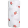 Muslin Swaddle Blanket, Strawberry - Swaddles - 1 - thumbnail