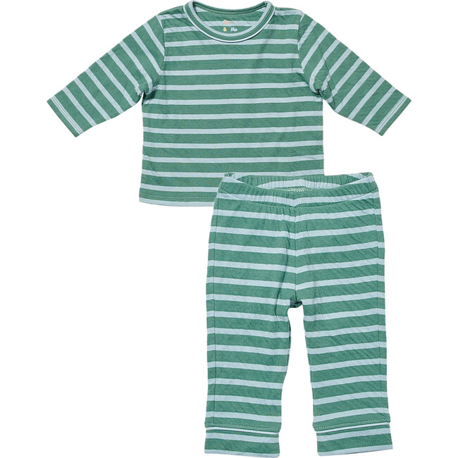 Edward Striped Long Sleeve Tee & Andy Legging Play Bundle, Forest