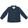 Jefferson Plaid Flat Extra Long Torso Shirt, Green - Button Downs - 1 - thumbnail