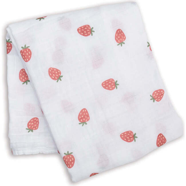 Muslin Swaddle Blanket, Strawberry - Swaddles - 2