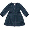 Elizabeth Plaid Long Sleeve Dress, Green - Dresses - 1 - thumbnail