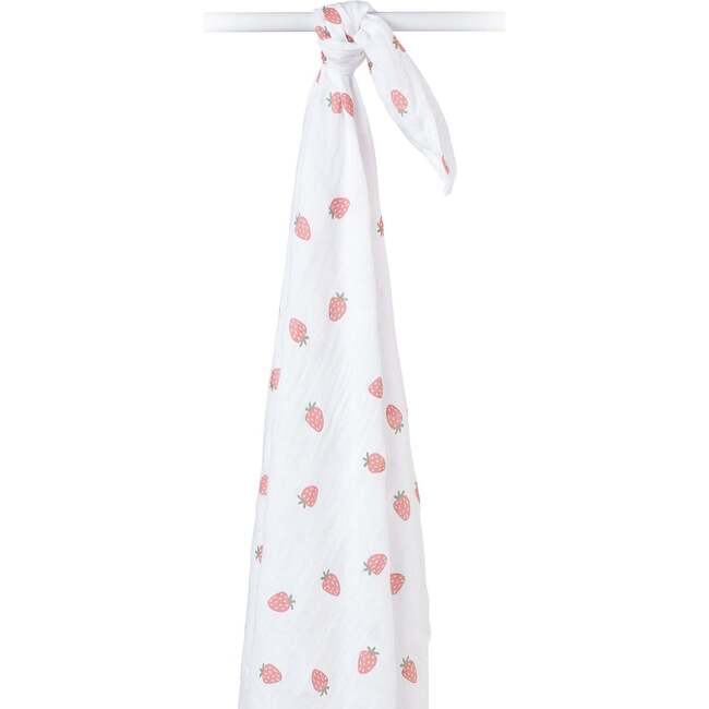 Muslin Swaddle Blanket, Strawberry - Swaddles - 3
