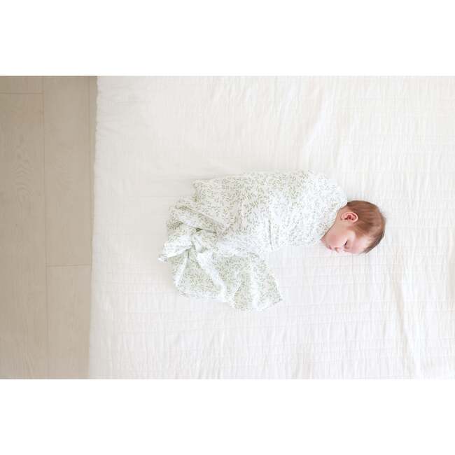 Muslin Swaddle Blanket, Greenery - Swaddles - 5