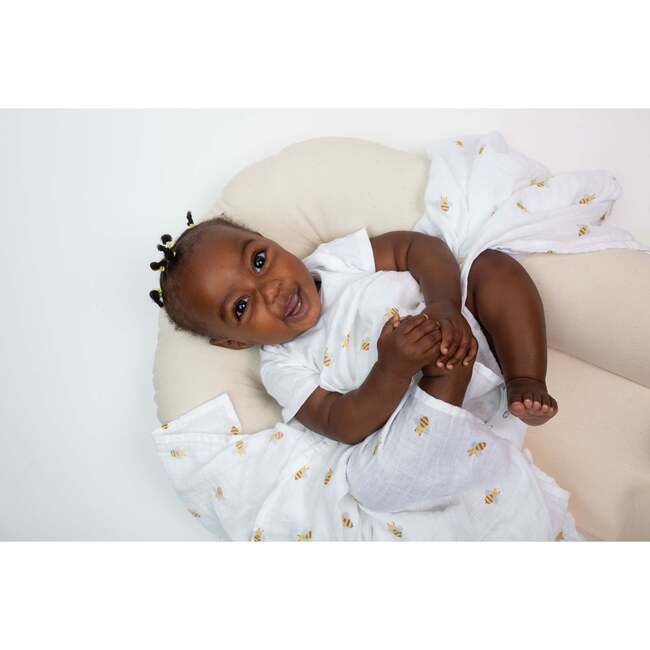 Muslin Swaddle Blanket, Bees - Swaddles - 5