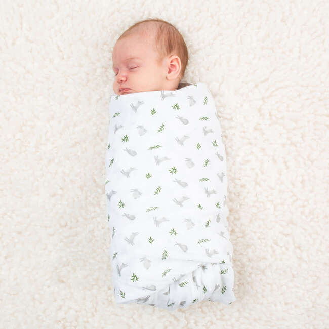 Muslin Swaddle Blanket, Bunnies - Swaddles - 7