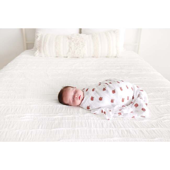 Muslin Swaddle Blanket, Mushroom - Swaddles - 6