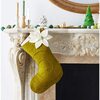 Hand Felted Wool Christmas Stocking - Poinsettia on Green - Stockings - 2