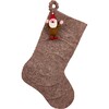Gnome on Gray Christmas Stocking in Hand Felted Wool - Stockings - 2