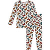 Larisa Long Sleeve Basic Pajama, Beige - Pajamas - 1 - thumbnail