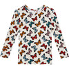 Larisa Long Sleeve Basic Pajama, Beige - Pajamas - 2