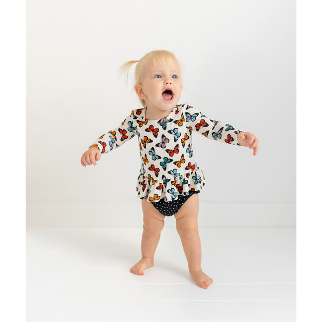 Larisa 3/4 Sleeve Flutter Dress & Bloomer Set, Beige - Mixed Apparel Set - 2