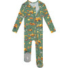 Crawford Footie Zippered One Piece, Green - Footie Pajamas - 2