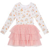 Clemence Long Sleeve Tulle Dress, Beige - Dresses - 1 - thumbnail