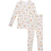 Clemence Long Sleeve Basic Pajama, Beige - Pajamas - 1 - thumbnail