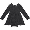 Aggie Long Sleeve Ruffled Bodysuit Dress, Black - Dresses - 1 - thumbnail