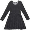 Aggie Long Sleeve Ruffled Twirl Dress, Black - Dresses - 1 - thumbnail