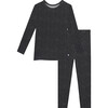 Aggie Long Sleeve Basic Pajama, Black - Pajamas - 1 - thumbnail