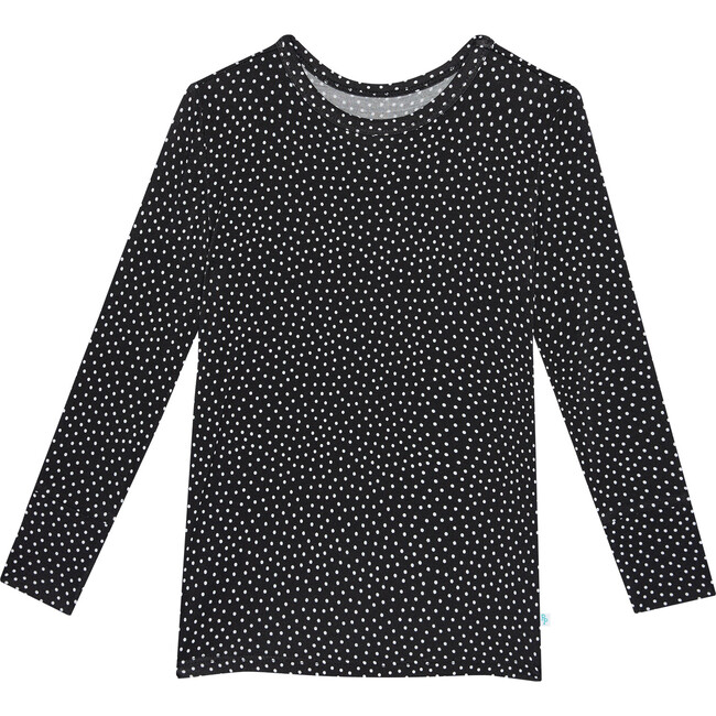 Aggie Long Sleeve Basic Pajama, Black - Pajamas - 2