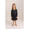 Aggie Long Sleeve Ruffled Twirl Dress, Black - Dresses - 2