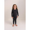 Aggie Long Sleeve Basic Pajama, Black - Pajamas - 5