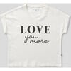 Love You More Rolled V, White - T-Shirts - 1 - thumbnail