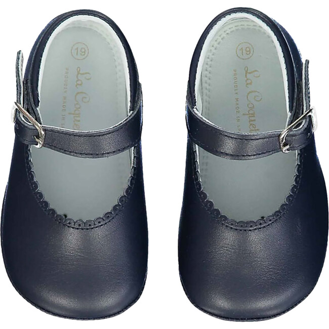 Leather Baby Mary Jane Shoes, Navy