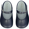 Leather Baby Mary Jane Shoes, Navy - Mary Janes - 1 - thumbnail