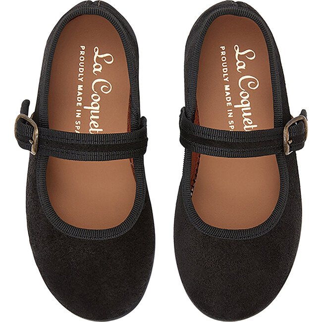 Suede Girl Mary Jane Shoes, Black