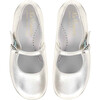 Leather Girl Mary Jane Shoes, Silver - Mary Janes - 1 - thumbnail