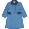 Anisa Girl Wool Coat, Blue - Coats - 1 - thumbnail