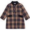 Arrieta Check Coat, Navy - Coats - 1 - thumbnail