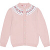 Fair Isle Merino Cardigan, Pink - Cardigans - 1 - thumbnail