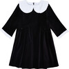 Anila Girl Velvet Dress, Black - Dresses - 1 - thumbnail