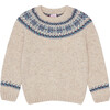 Fair Isle Merino Kids Jumper, Beige - Sweatshirts - 1 - thumbnail
